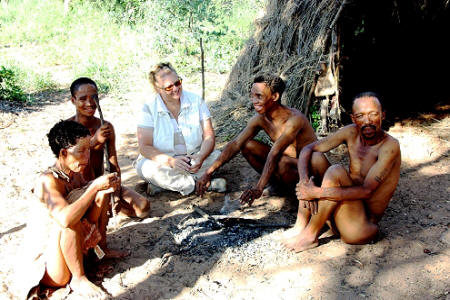 San with tour guide